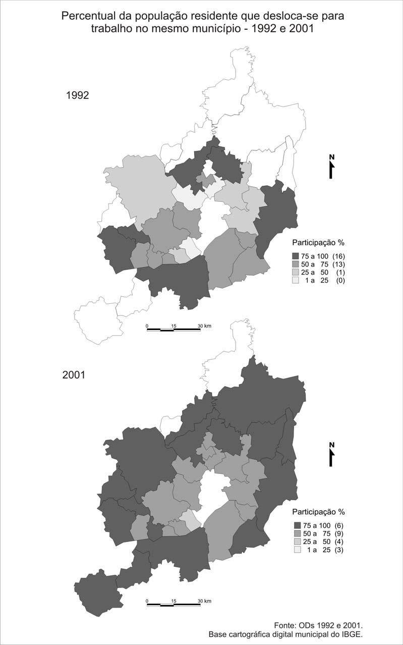 Figura 3 Esse crescimento na absorção de mão de obra nos municípios da periferia sugere um crescimento na oferta de postos de