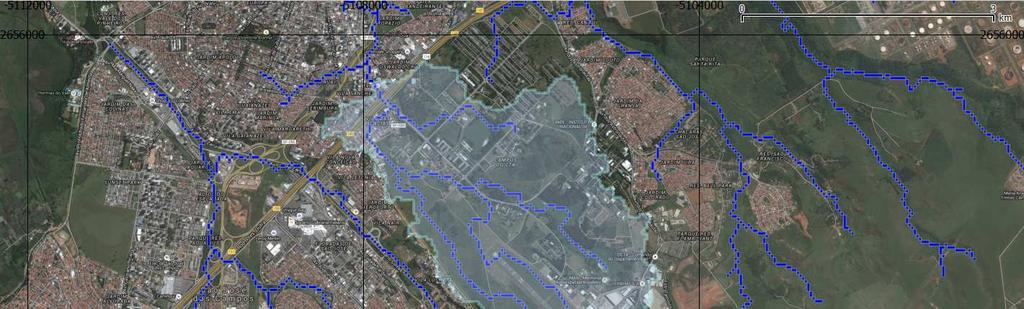 O limiar de drenagem utilizado foi 0.405 km².