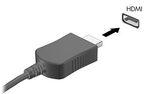 Liga um dispositivo HDMI O computador inclui uma porta HDMI (Interface de Multimédia de Alta Definição).