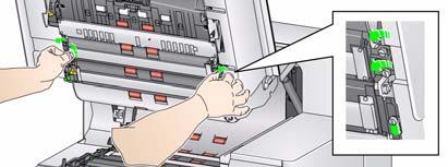 Instalação frontal da impressora Antes de começar, verifique se o scanner está desligado e desconectado. 1. Abra a tampa do scanner. 3.