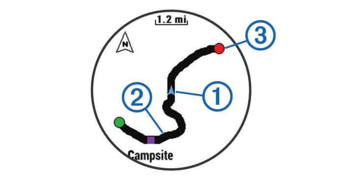 Navegar para um destino Pode utilizar o dispositivo para navegar para um destino ou seguir um percurso.