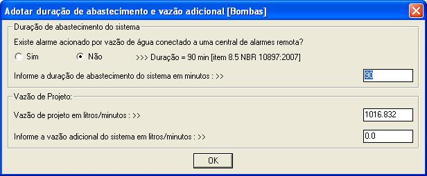 g da Norma 10897:2007 e informar uma vazão adicional, se for o caso, também conforme item 8.5 a 8.5.4 da referida norma.