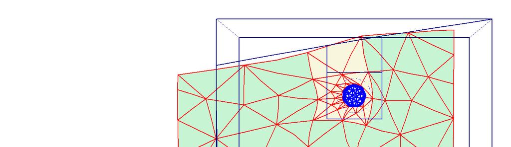 A A Figura 75 Deslocamento vertical do duto = - 0,037 m A malha de elementos finitos deformada do conjunto solo-duto após as
