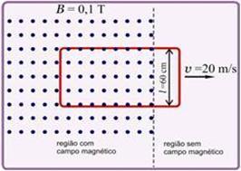 indução magnética de 1Wb. Qual a intensidade do campo magnético? 21 - Uma espira quadrada de lado R= 2cm é imersa em um campo magnético uniforme de intensidade 2T.