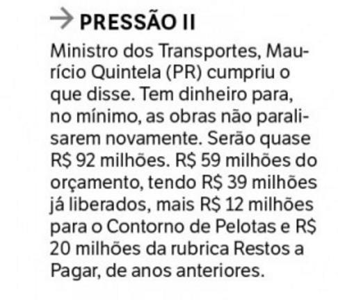 viário da produção de toda a região, defendeu o presidente, que divide a