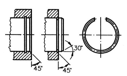 Anéis de secção circular: utilizados para pequenos esforços axiais.
