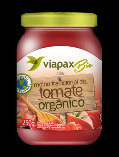MERCEARIA LÍQUIDA ATOMATADOS Saborosos e saudáveis Feitos com tomates orgânicos, os molhos da Viapax Bio valorizam de forma saudável e nutritiva suas receitas: