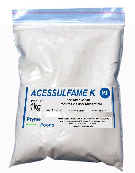Edulcorantes Artificiais Acessulfame K Poder adoçante 200x maior que a sacarose;