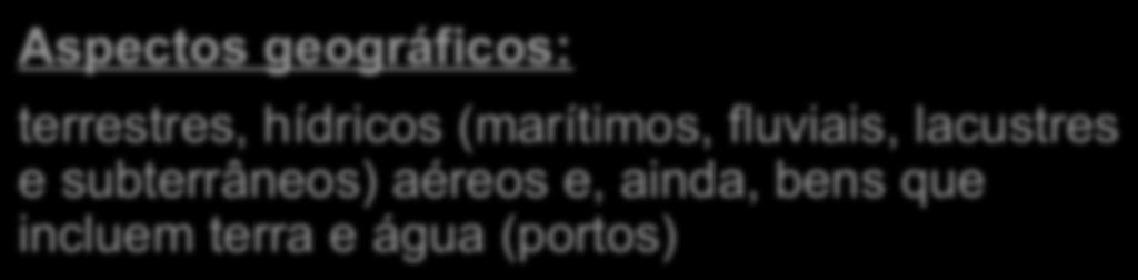 Aspectos geográficos: terrestres, hídricos (marítimos, fluviais,