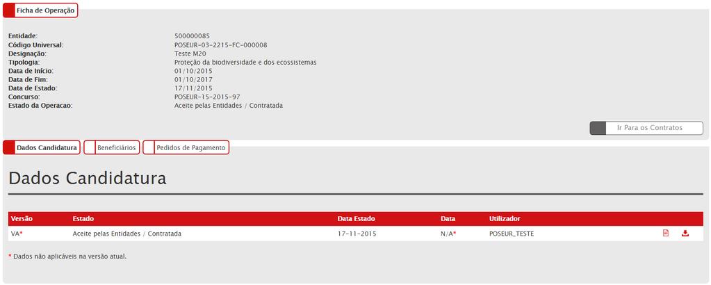 Para submeter um pedido de pagamento deverá selecionar a opção Pedidos Pagamento.