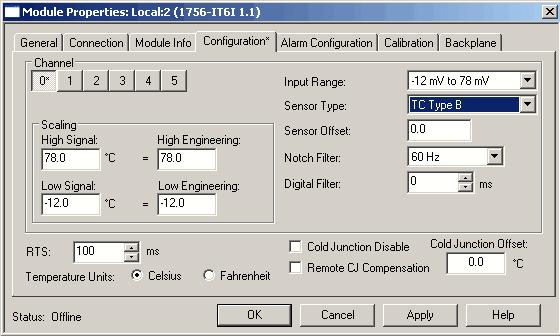 Configurar módulo de E/S analógica do ControlLogix Capítulo 10 Configurar os módulos termopares Os módulos 1756-IT6I e 1756-IT6I2 têm pontos de configuração adicionais, unidades de temperatura e