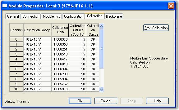 Capítulo 11 Calibrar os módulos de E/S analógica ControlLogix 2. Vá para a guia Calibration na caixa de diálogo Module Properties. 3.