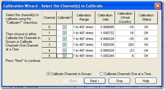 Calibrar os módulos de E/S analógica ControlLogix Capítulo 11 3. Ajuste os canais a serem calibrados. DICA Pode-se selecionar se deseja calibrar canais em grupos de uma vez ou cada canal de cada vez.