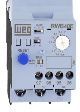 Outra grande vantagem dos relés de sobrecarga eletrônicos RW_E para proteção de motores é a redução em até 60% da quantidade de estoque.