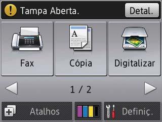 NOTA 12 Fax novo(s) 12 1 Estão disponíveis três ecrãs de atalhos. Pode configurar até 4 atalhos em cada um dos ecrãs. Está disponível um total de 12 atalhos.