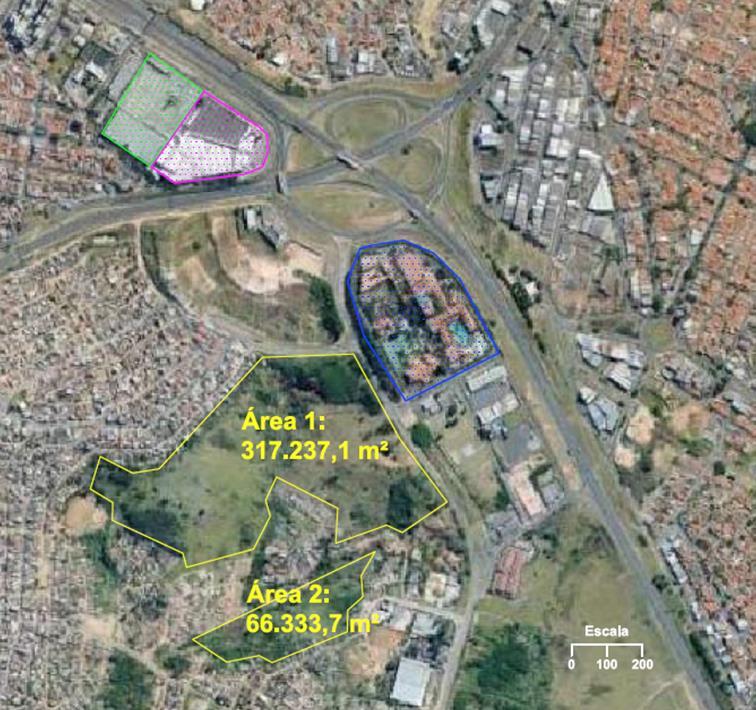 MONTE CRISTO LEGENDA: Delimitação das Áreas para Reassentamento Campinas Shopping Supermercado Walmart Royal Palm Plaza Resort Fig.