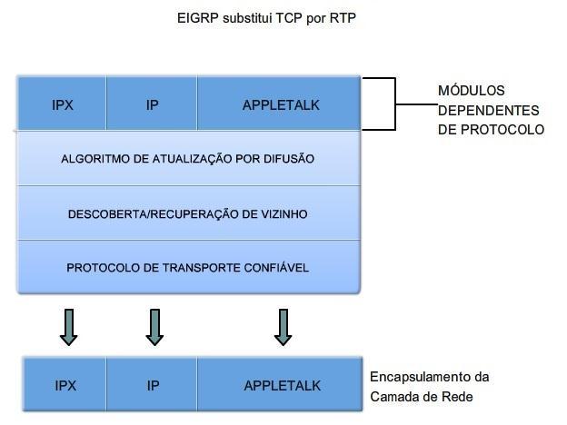 Figura 3 Protocol-Dependent Modules e Reliable Transport Protocol (CISCO, 2009).