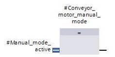 Arraste o parâmetro de input #Manual_mode_active (Operação manual_ativo) e solte " " no lado esquerdo do bloco de alocação.