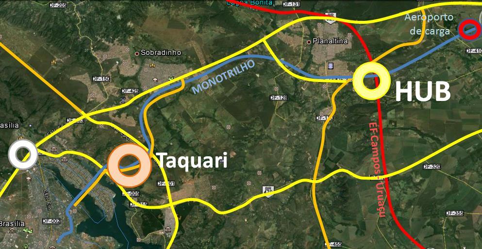 Dois eixos estratégicos PROJETOS ESTRUTU- RANTES DF Oeste Vetor Norte Polos de descompressão Consolidam