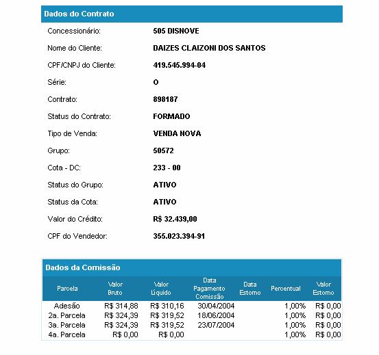 Acessando o menu Contratos O sistema disponibilizará na tela o