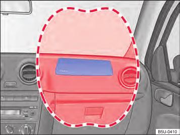 181.5B1.SAV.66 As áreas destacadas em vermelho Fig. 16 e Fig. 17 são cobertas pelos airbags frontais acionados (área de expansão).