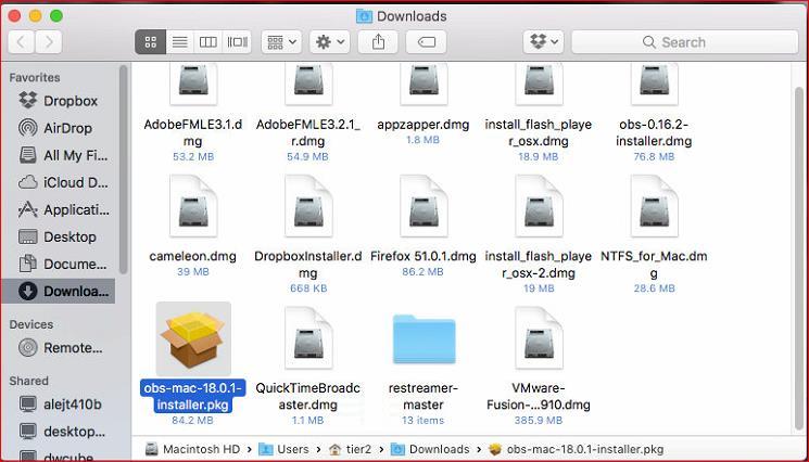 Instalação para Macintosh: Passo 1 Após fazer o download