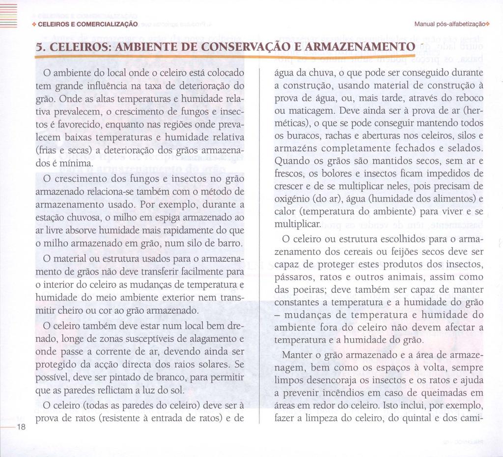 > CELEIROS E COMERCIALIZAÇÃO Manual pós-alfabetização+ 5.