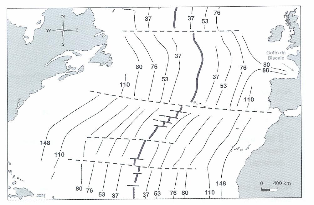 I O mapa da figura 1 representa parte do Atlântico Norte e abrange o território português.