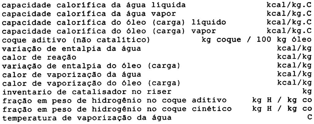 c apaidade alorifia da aqua vapor kal/kg.c apaidade alorifia do 6leo (arga) liquido kal/kg.c apaidade alorifia do 6leo (arga) vapor kal/kg.