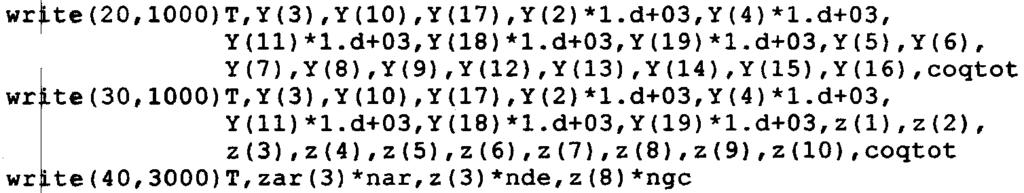 STEP~TOUT C**** Calling DASSL **** write(*,*) wr~te(*,*) 'Calling Subroutine DASSL' wr!