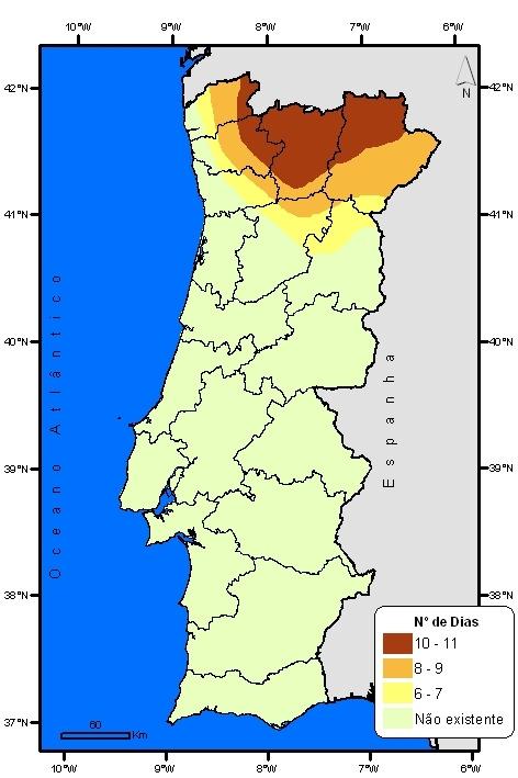 Março Os valores da temperatura média e máxima do ar em Março foram superiores aos valores médios, com desvios de +0.39 C e 0.88 C, respectivamente.