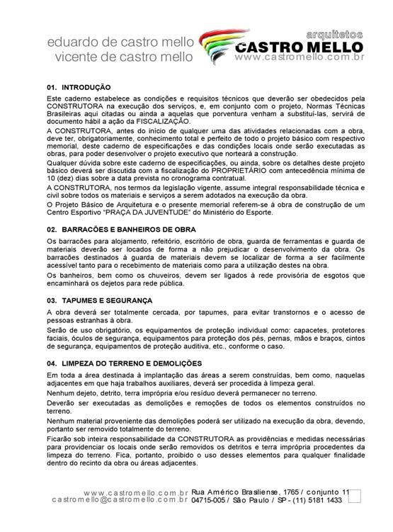 23 DOCUMENTO COM AS ESPECIFICAÇÕES TÉCNICAS DE MATERIAIS E SERVIÇOS