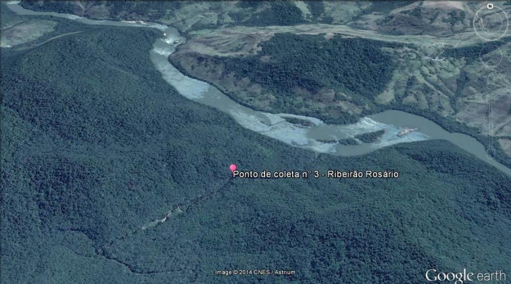 2.3 Ponto 3 Trata-se do ponto de coleta no tributário do ribeirão Rosário (Figura 4).