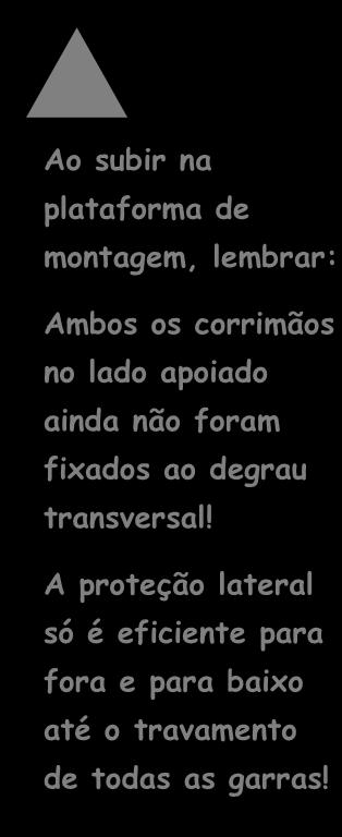 Os próximos passos do trabalho devem ser executados em observância dos requisitos do Decreto de Segurança presarial, ou seja, devem ser tomadas providências para evitar quedas.