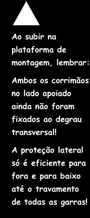 Caso esteja previsto utilizar a plataforma intermediária como plataforma de trabalho, devem ser instalados rodapés transversais e longitudinais. (vide Capítulo 2.