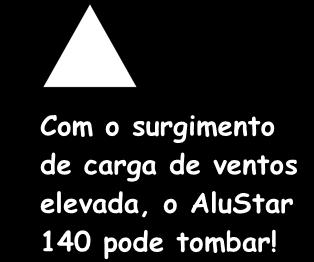 caso de ventanias com ventos acima da classificação 6. Caso o AluStar 14 deva ficar algum tempo sem supervisão, ele precisa ser ancorado.