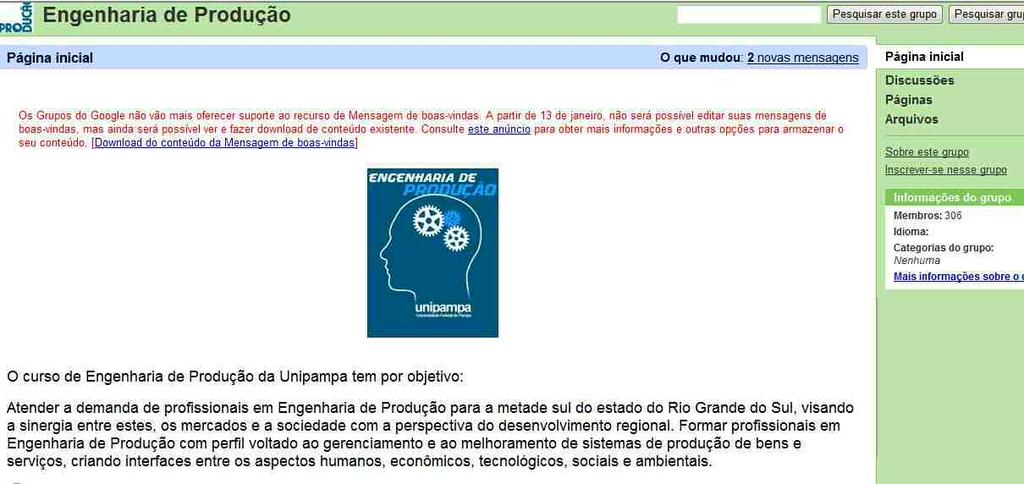 Informações gerais: http://groups.