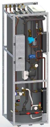 5- Válvula carga/descarga AQS. - Purgador de ar automático incluído. 7- Duplo manómetro de bar para verificação de caudal/perda de carga. - Vaso de expansão L para bomba de calor.