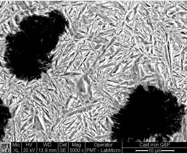 A AF B M Figura 5 Microestrutura do material particionado por 120 min observada por microscopia eletrônica de varredura.