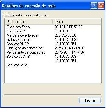 4 Endereço Físico (MAC) Endereço IP Mascara de Sub - Rede Gateway Padrão