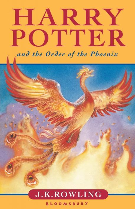Imagem 13: Primeira edição britânica infanto-juvenil do quinto volume da série Harry Potter, lançada em 2003.
