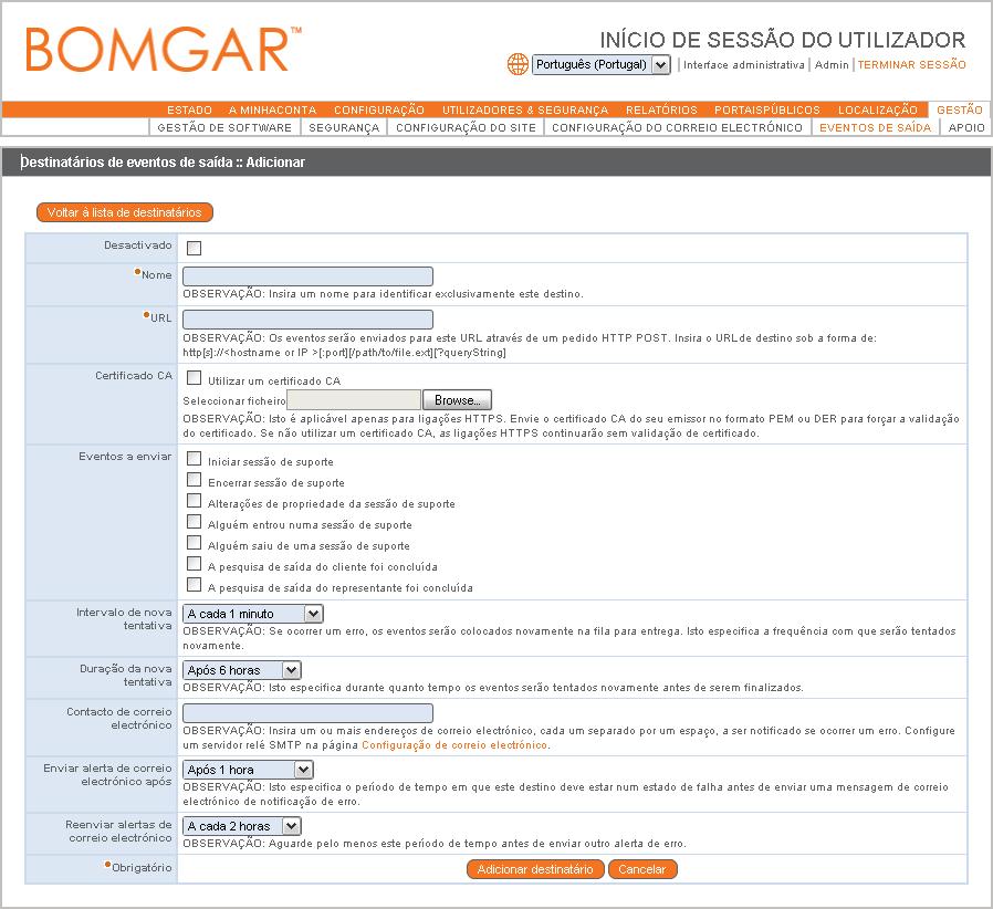 suporte O inquérito de saída do cliente está concluído O inquérito de saída do representante está concluído As variáveis enviadas pela Bomgar Box chegam como um método HTTP POST e podem ser acedidas