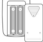 Colocação em funcionamento Colocar pilhas no telecomando Abra a tampa do compartimento das pilhas, deslocando-o no sentido das setas.