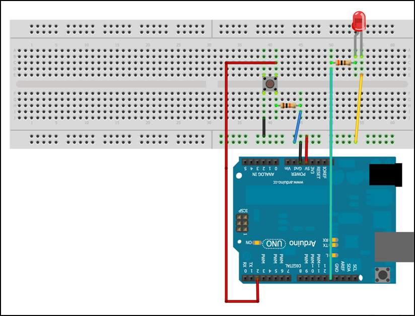 7 3º Experimento Objetivo: Controlar 1 Led com um botão, utilizando a estrutura while. Funcionamento: Enquanto uma chave push button estiver pressionada o led se manterá aceso.