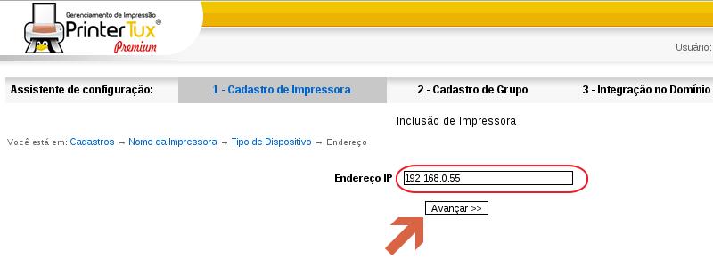 12 Informe o IP da impressora. Fabricante.