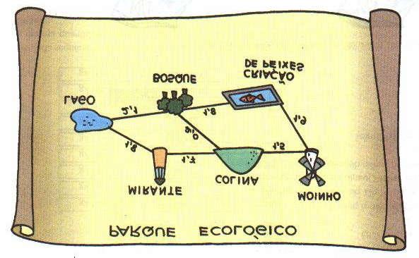 PARQUE ECOLÓGICO Responda: a) Para ir do lago até o moinho, passando pelo mirante e pela colina, quantos quilômetros você andará?