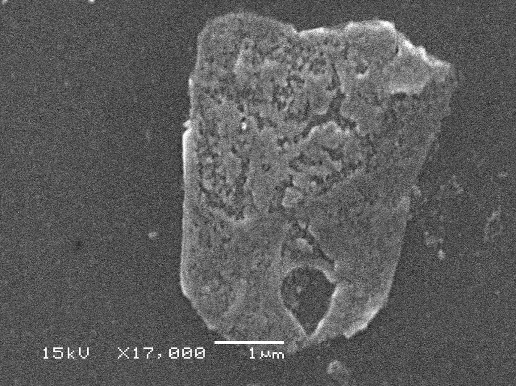 Observa-se pelas imagens obtidas por MEV, as possíveis monocamadas que possuem tamanho lateral consideravalmente menor que o material parcialmente esfoliado.