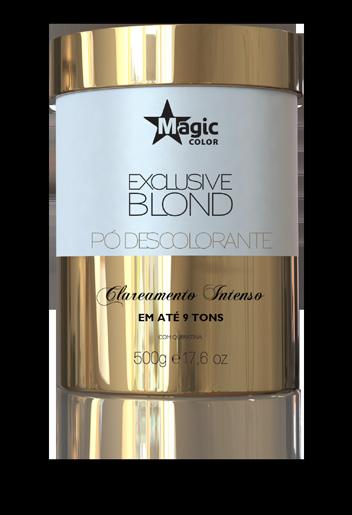 EXCLUSIVE BLOND Pó Descolorante Exclusive Blond Possui queratina, que compensa a perda da mesma durante o processo de descoloração e mantém a resistência da fibra, além de conter um blend de