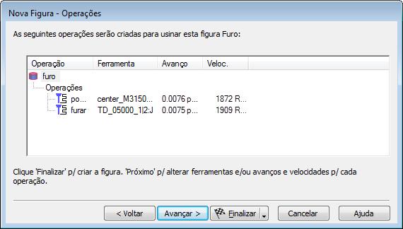 d Configure a posição central do furo como X 1.0 (25 mm) e Y 1.0 (25 mm), e clique em Avançar. Isso exibe a página Estratégias.