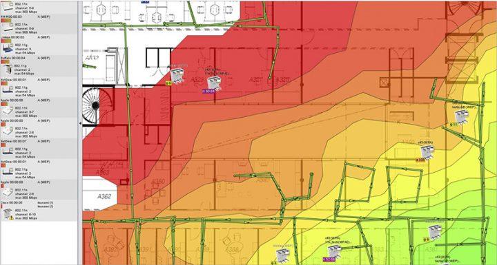 Este programa permite criar um plano da sua casa e depois fazer medições da cobertura Wi-Fi (desde verde = receção boa, até vermelho = receção fraca ou sem receção).